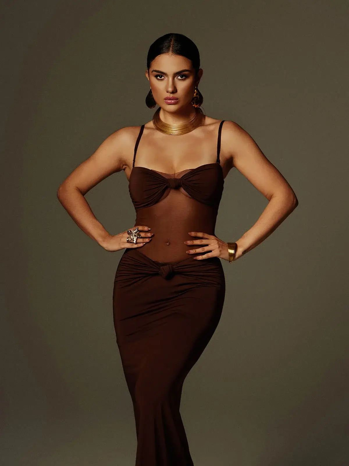 Australis Spaghetti Bow Twisted Maxi Dress 4