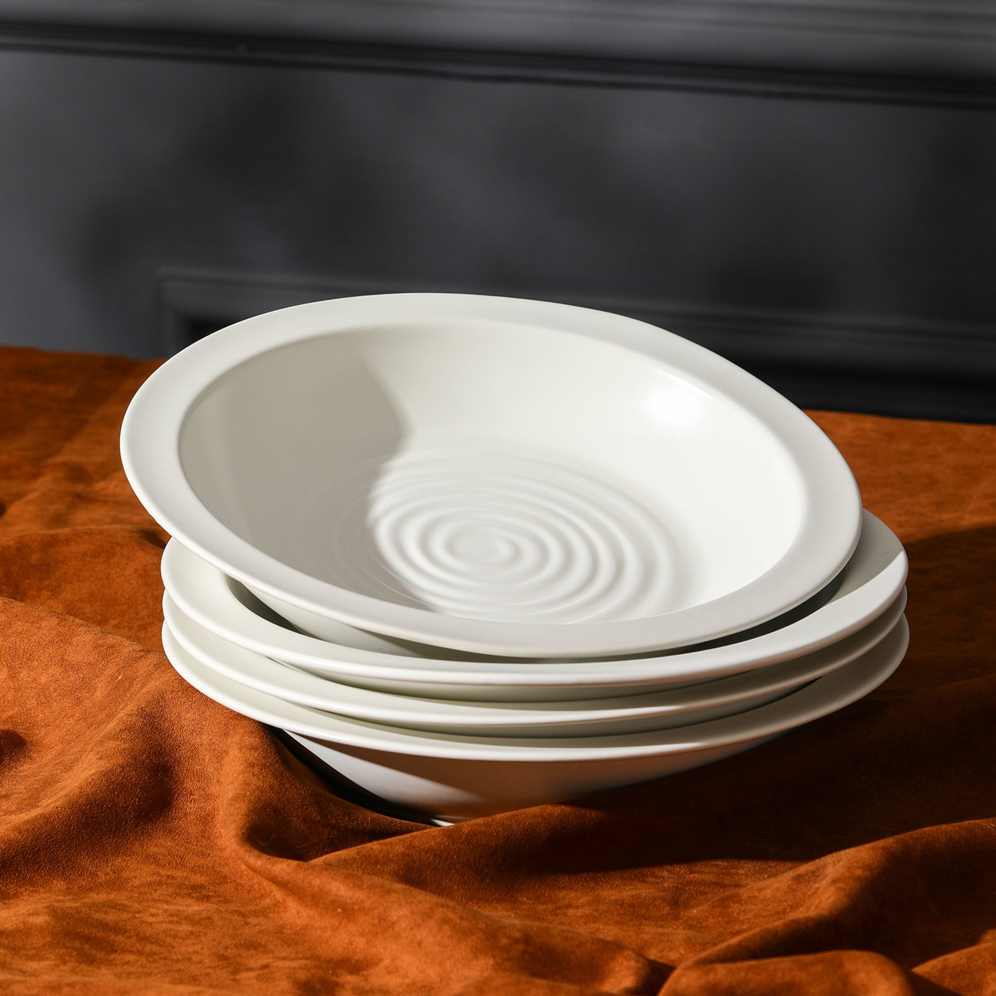 monxra stoneware pasta bowl white