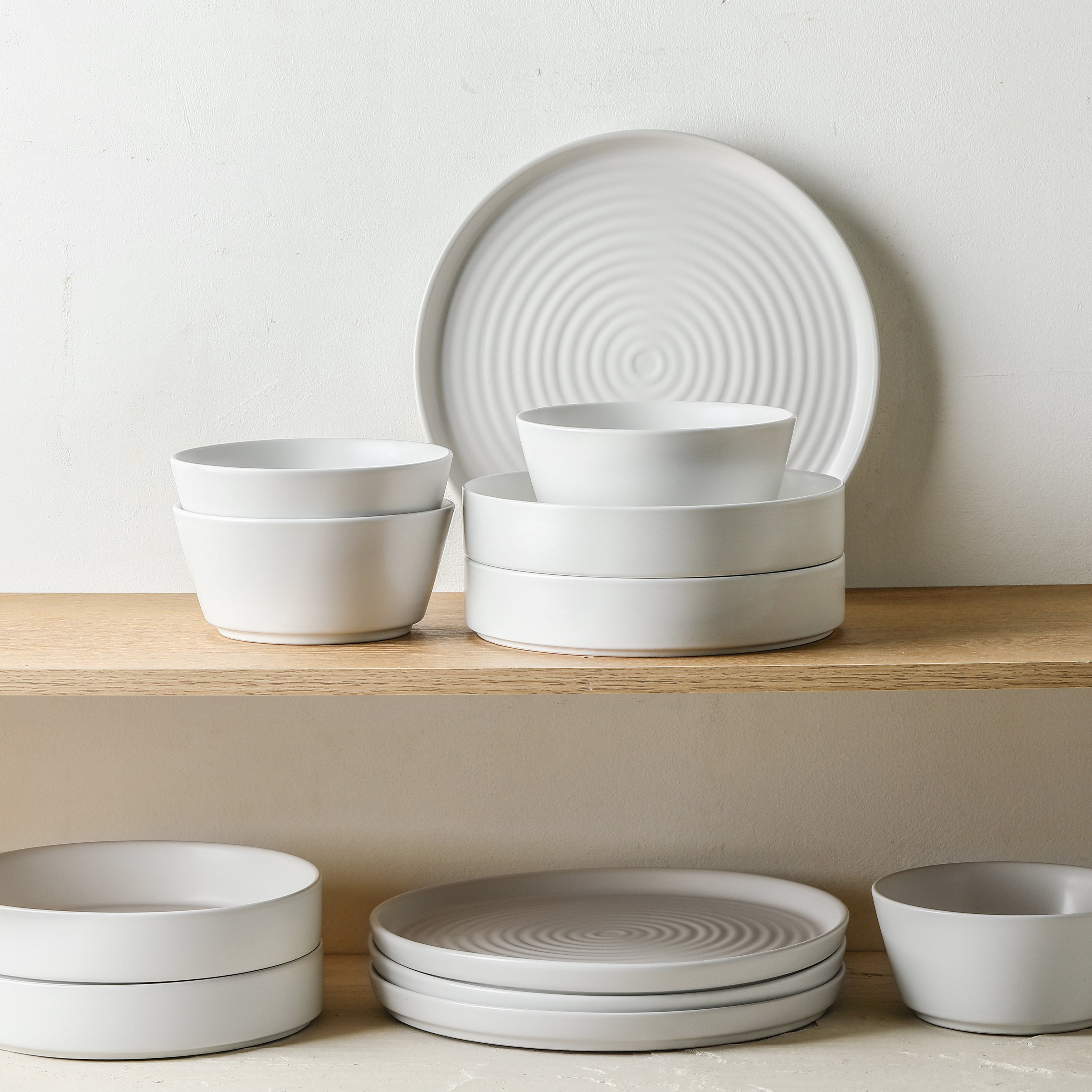 monxra stoneware dinnerware set white