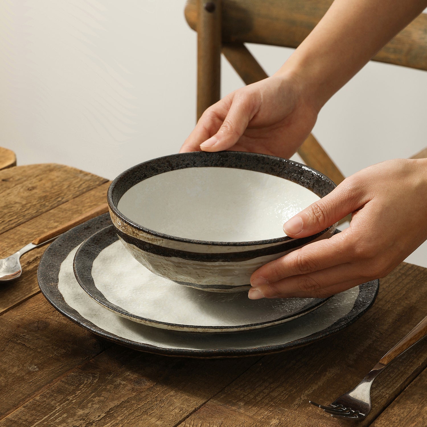 monxra porcelain dinnerware set beige