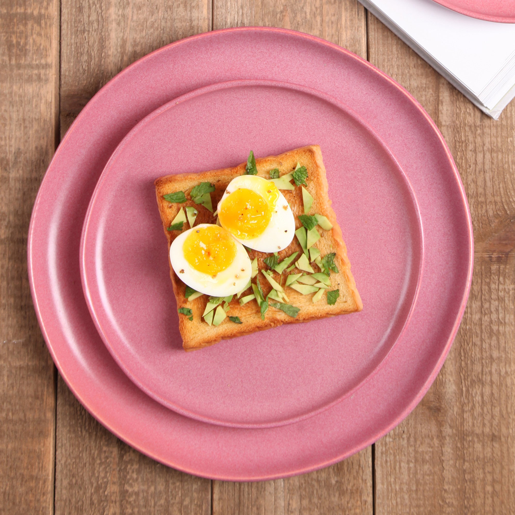 monxra stoneware salad plate pink white monxra stoneware salad plate pink white